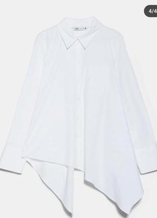 Асимметричная рубашка zara из хлопка