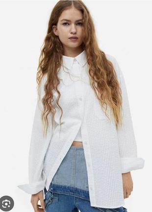 Интересная фактурная рубашка батал h&m