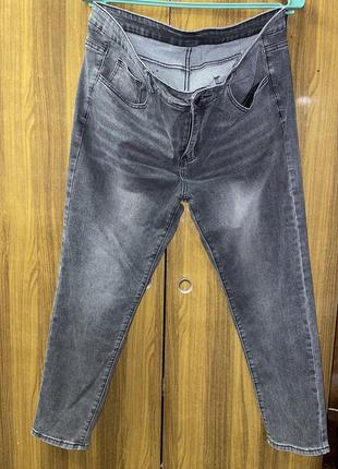 Джинсы mom серого цвета xxl-xxxl