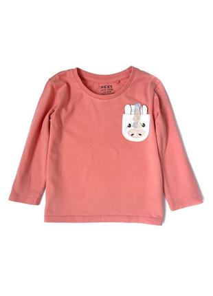 Стильний бавовняний лонгслів next для дівчинки 18-24 міс, 92 см