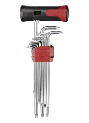 Набор угловых шестигранных торцевых ключей звезда tx parkside 11шт., германия