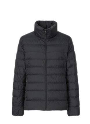 Черная стёганая демисезонная куртка микропуховик uniqlo