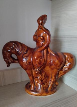 Статуэтка керамика "козак на коне"