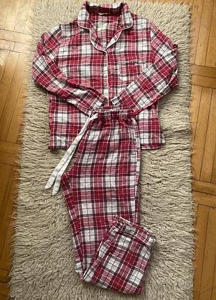 Тепла фланелева байкова бавовняна піжама домашній костюм boux avenue