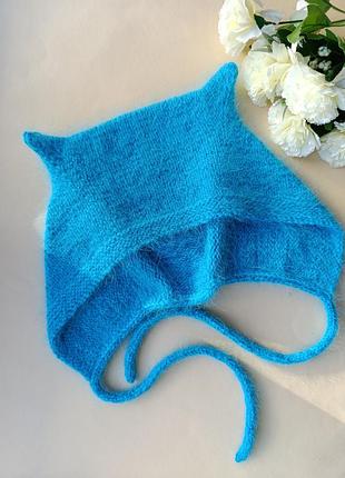 Коточепчик пухнастий жіноча шапка чепец