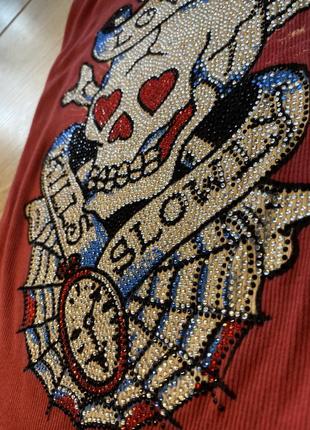 Ed hardy love kills slowly rhinestone tank top