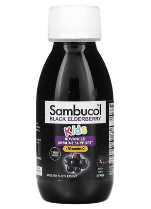 Чорна бузина з вітаміном с sambucol black elderberry сироп від кашлю для дітей від 2 років 120 мл2 фото