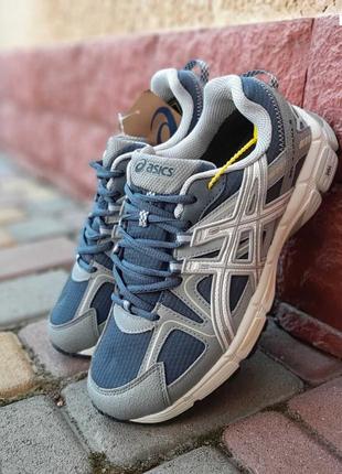 Asics gel-kahana 8 серые с белым топ качество лицензия кроссовки мужские ассикс зимние осенние термо теплые кожаные водонепроницаемые ботинки сапоги