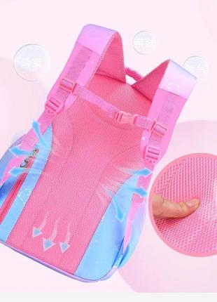 Школьный ортопедический рюкзак "ромашки" 43 см для девочки 3, 4, 5, 6, 7 класс/ красивый розовый ранец в школу3 фото