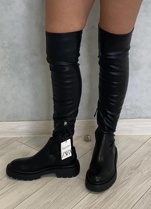 Сапоги, ботфорти zara