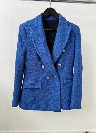 Твидовый пиджак блейзер zara