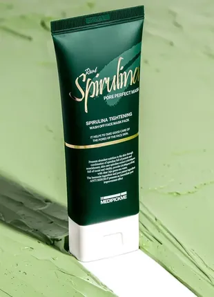 Маска для уменьшения пор со спирулиной medipickme real spirulina pore perfect mask 100 ml