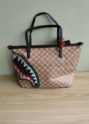 Женская сумка сумочка шоппер sprayground shark in paris vs florence tote limited edition 910t3583nsz