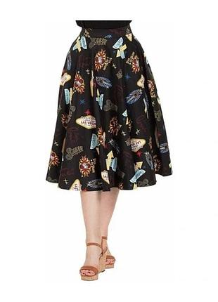 Винтажная юбка voodoo vixen black pippa pinup retro 50's rockabilly sexy las vegas размер l