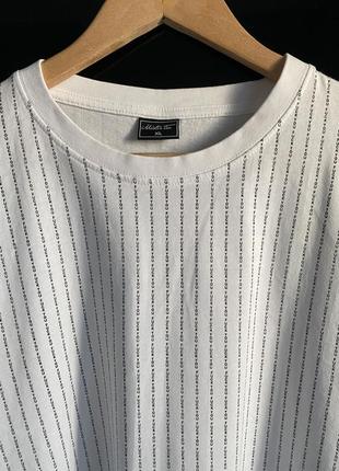 Белая футболка бренд mister tee, футболка унисекс в тоненькую полоску из надписи fuck you