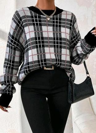 Светр чорно-сіра клітинка