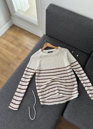 Стильный свитер в полоску полоска mango