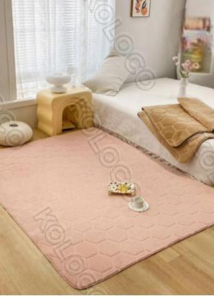 Коврик прикроватный koloco "шиншила" 100 х 200 см (40136) розовый