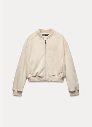Бомбер замшевый zara