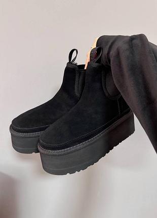 Угги угги угги уггинг ugg chelsea mini platform black