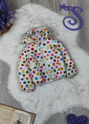 Детская куртка для девочки fagottino демисезонная белая в горох размер 80/86 (12-18 месяцев)