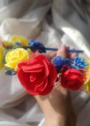 Обруч венчик с цветами