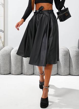 Кожаная юбка солнце