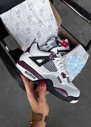 Кросівки зимові хутро nike air jordan 4 retro white purple