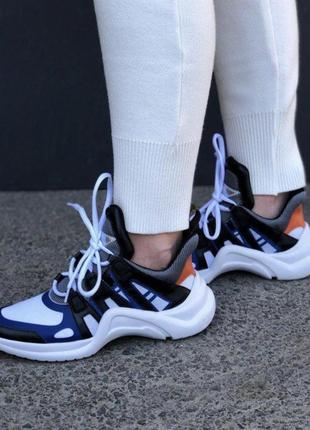Оригинальный.фирменный, кожаный кроссовок louis vuitton archlight blue