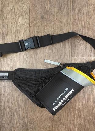 Поясная сумка salomon черная бананка спортивная  бігова для