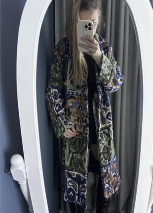 Жаккардовое пальто от zara