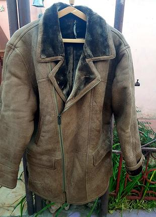 Дубленка косуха мужская зимняя натуральная кожа и мех большой размер.
