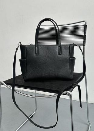 Кожаная женская сумка италия на много отделов модная сумочка в натуральной коже