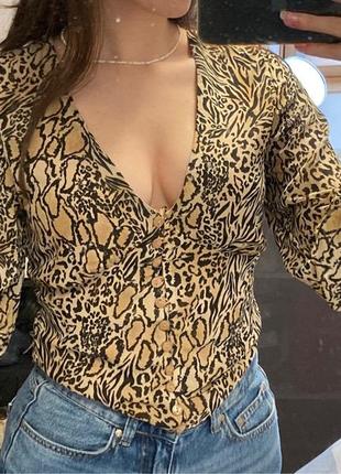 Блуза h&m леопард принт