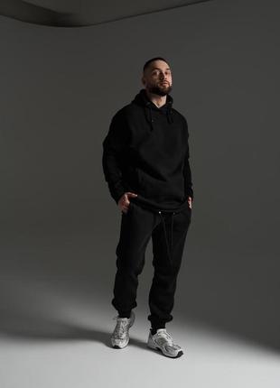 Костюм теплый мужской oversize черный