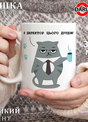 Чашка с принтом - "я директор цього дурдому"