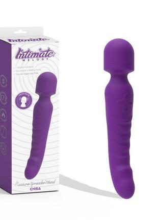 Кліторально-вагінальний подвійний вібромасажер pleasure spreader wand pulple