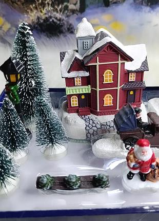 Велике різдвяне містечко будинок домик з підсвіткою новорічний дом