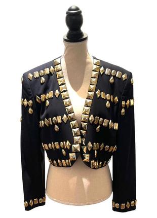 Коротка шкіряна стильна куртка болеро