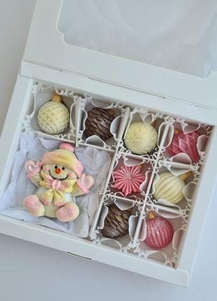 Подарунковий бокс шоколадний набір ручної роботи свято миколая різдво новий рік