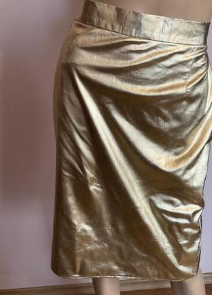 Золотистая прямая юбочка/ l/ brend boutique paris