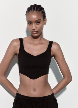 Бесшовный топ в бельевом стиле zara
