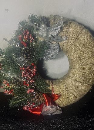 Новогодний венчик на дверь