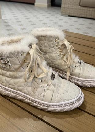 Чоботи baldinini оригінал кожані на хутрі б/у