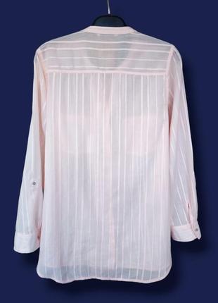 Невесомая хлопковая рубашка в жаккардовую полоску george.3 фото