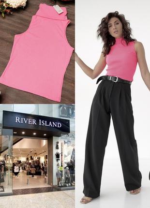 Красивый стильный джемпер топ в рубчик с горловиной river island этикетка