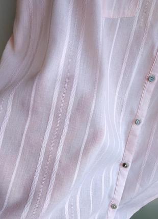 Невесомая хлопковая рубашка в жаккардовую полоску george.4 фото
