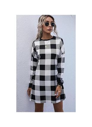 Актуальное платье мини; платье в клетку, стильное, модное, трендовое