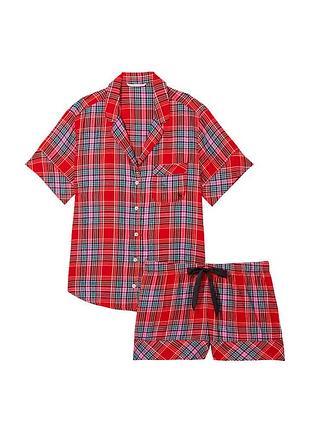 Піжама victoria's secret flannel short pajama set