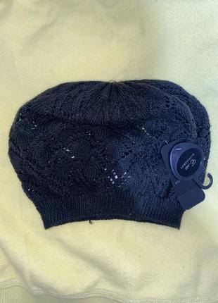 Берет шляпа шапка черная вязаная весна осень демисезон бренд